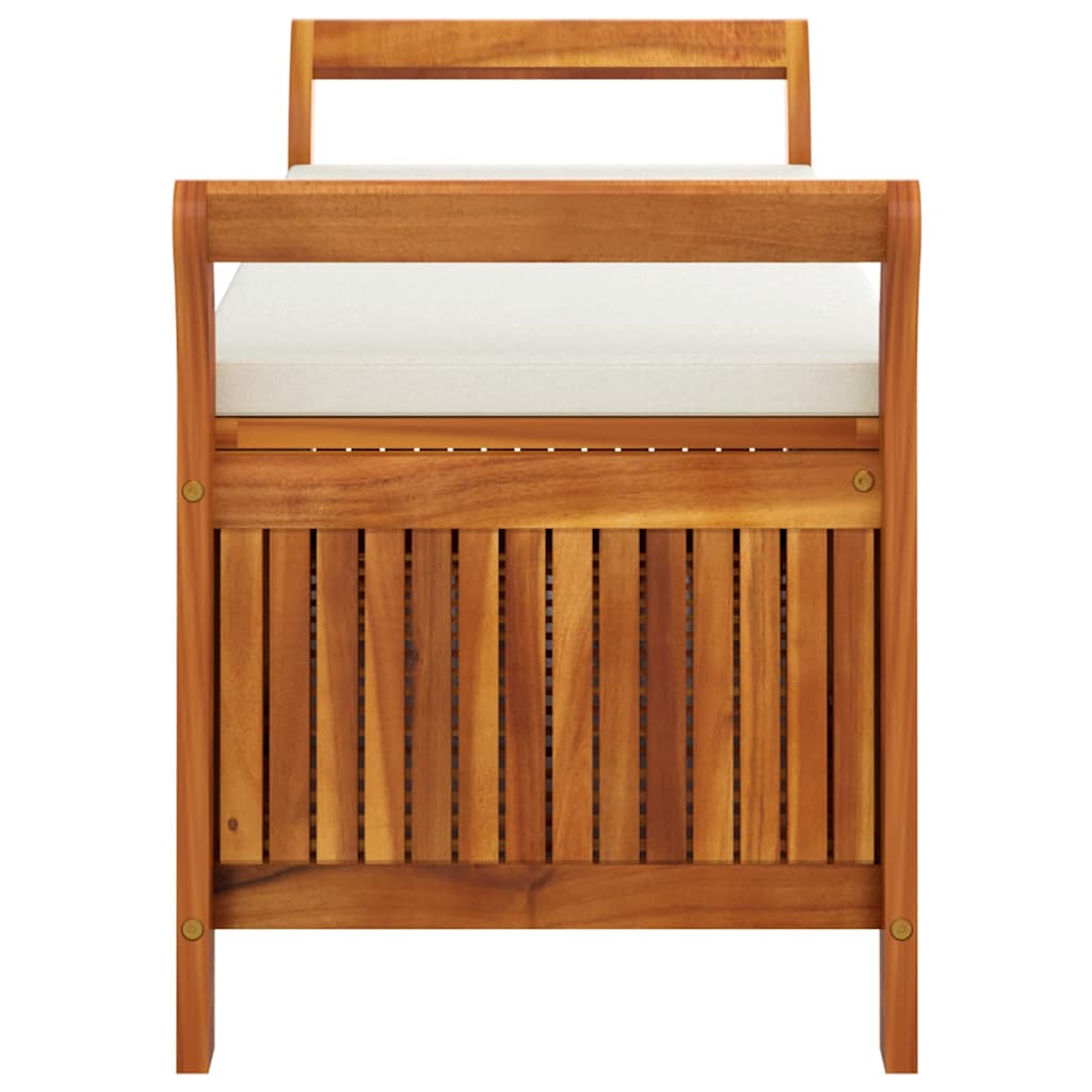 Garden Storage Bench Cream white, natural wood
