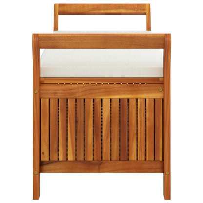 Garden Storage Bench Cream white, natural wood