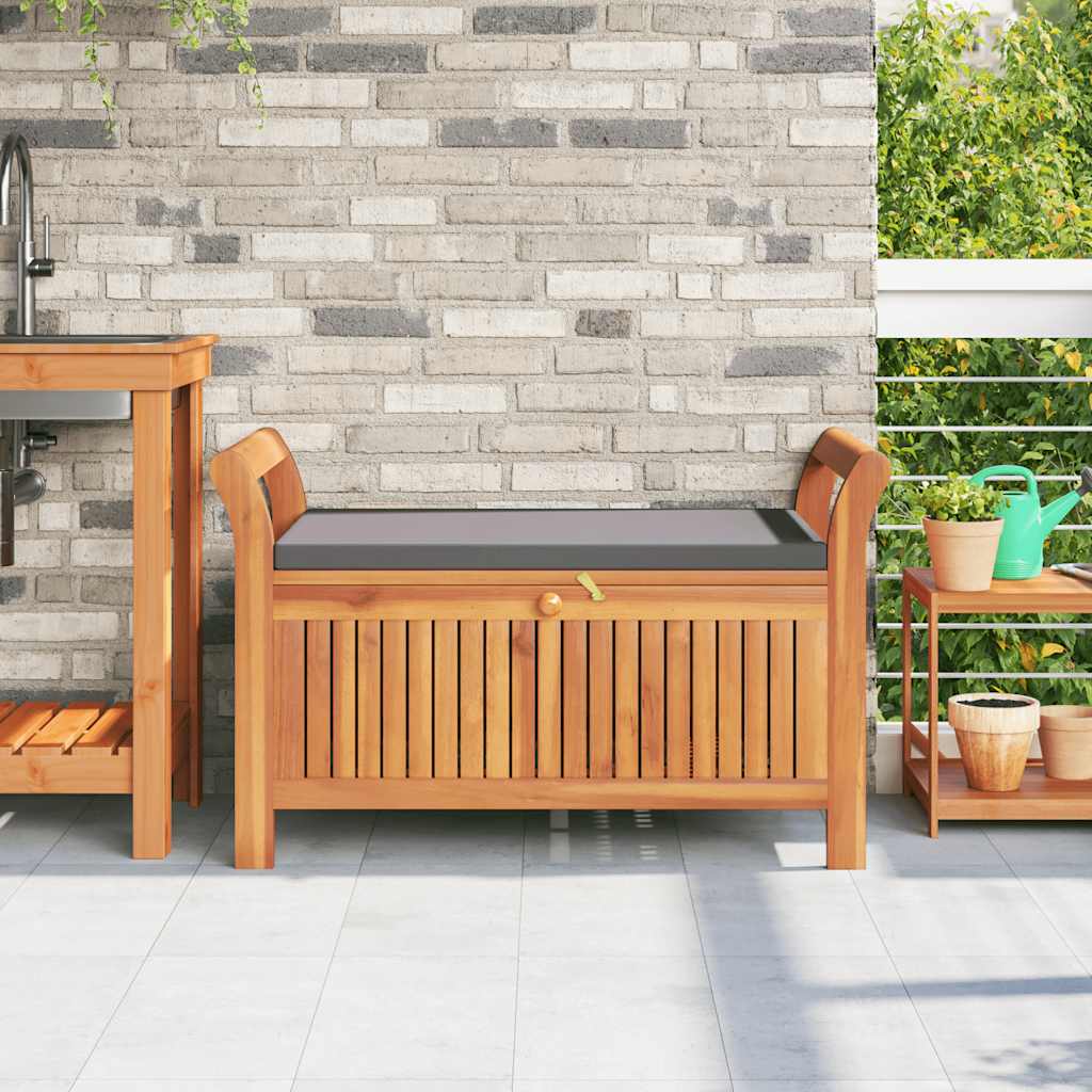 Garden Storage Bench Dark grey, Brown