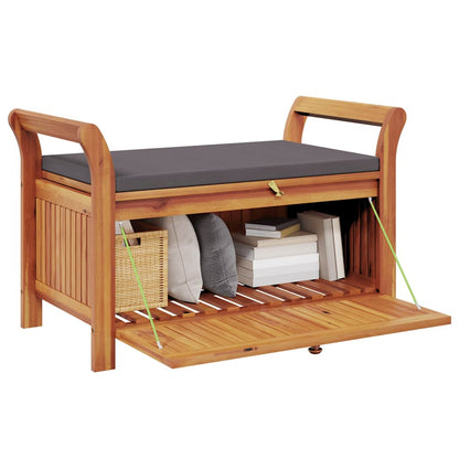 Garden Storage Bench Dark grey, Brown