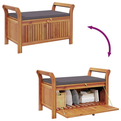 Garden Storage Bench Dark grey, Brown