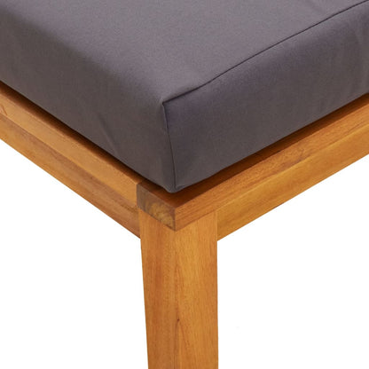 Garden Stool Set of 2 Brown Solid Acacia wood, Polyester Medium
