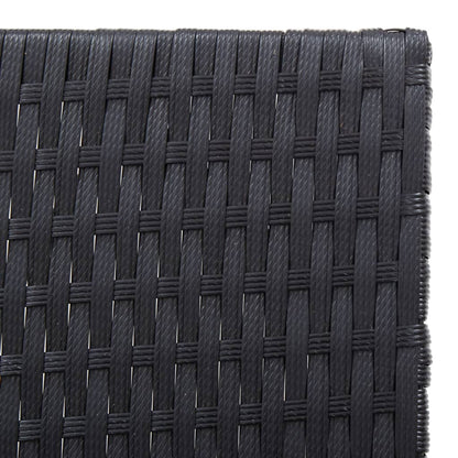 Sun Lounger Black and Brown PE rattan, solid acacia wood, steel