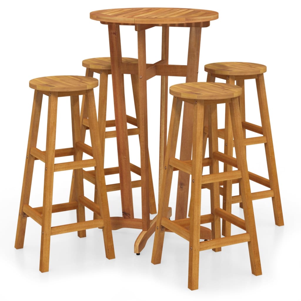 Garden Bar Set Natural wood Solid acacia wood Medium Durable