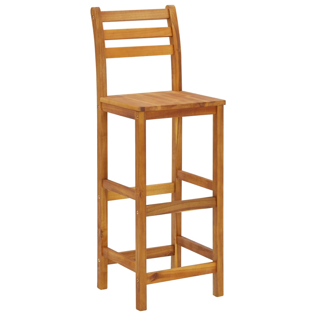 Garden Bar Set Wood Brown Solid Acacia Wood 3 Piece Set Durable
