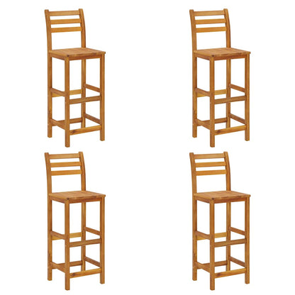 Garden Bar Set Natural wood Solid Acacia wood Compact Footrest