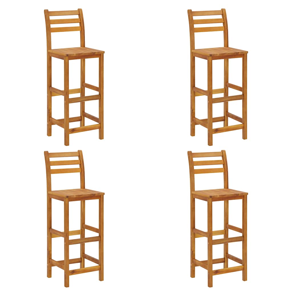 Garden Bar Set Natural wood Solid Acacia wood Compact Footrest