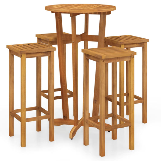 Garden Bar Set Natural Wood Solid Acacia wood Large Durable