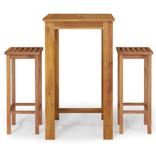 Garden Bar Set Natural Acacia Wood Solid Acacia Wood Medium