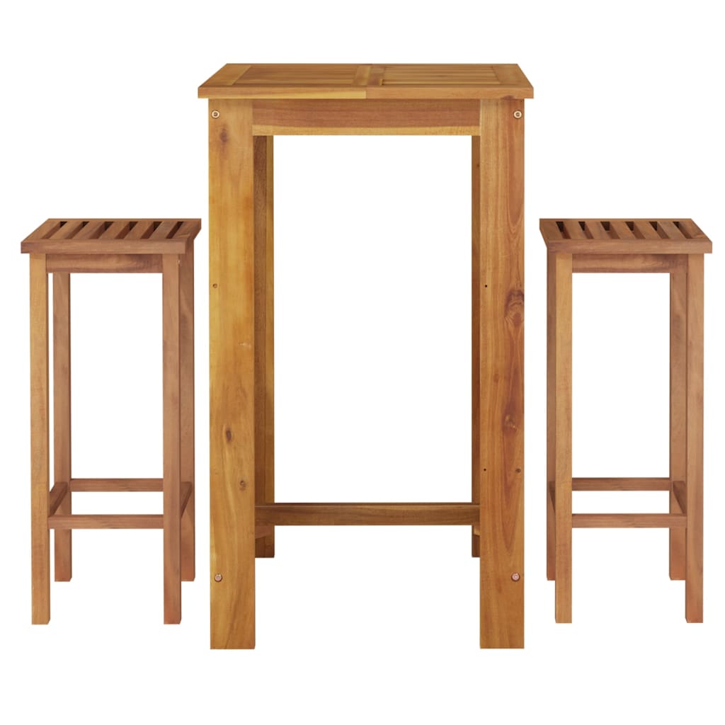 Garden Bar Set Natural Acacia Wood Solid Acacia Wood Medium