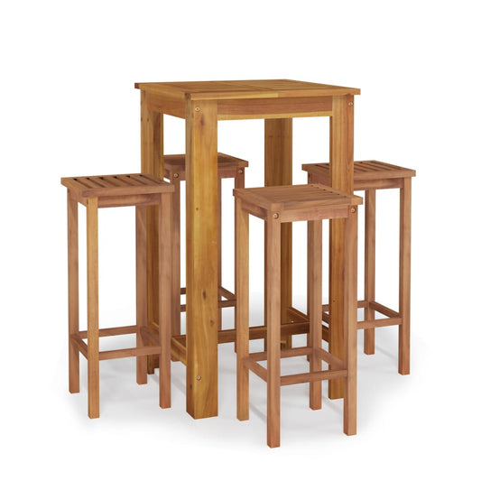 Garden Bar Set Brown Solid Acacia wood Durable Garden Bar Set