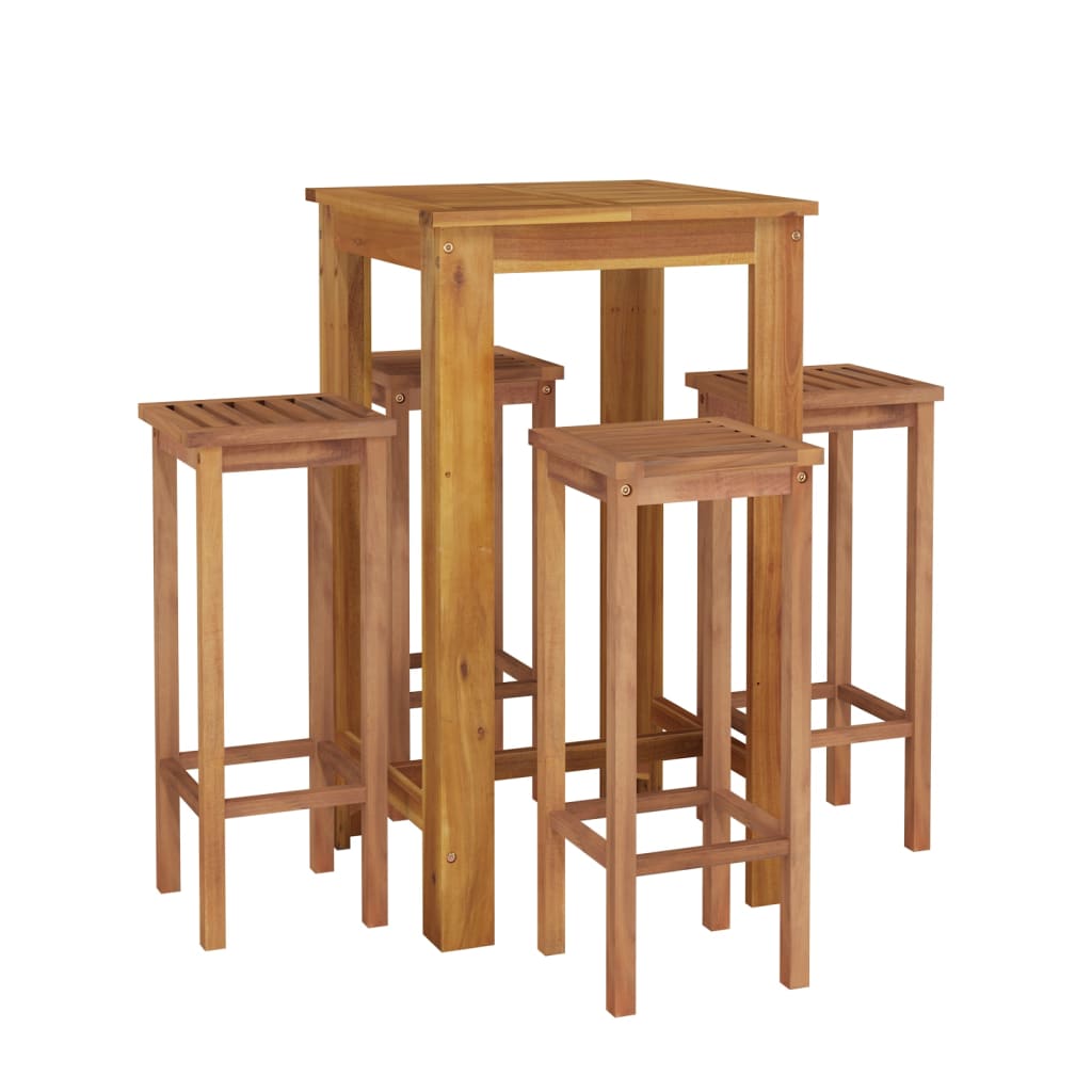 Garden Bar Set Brown Solid Acacia wood Durable Garden Bar Set