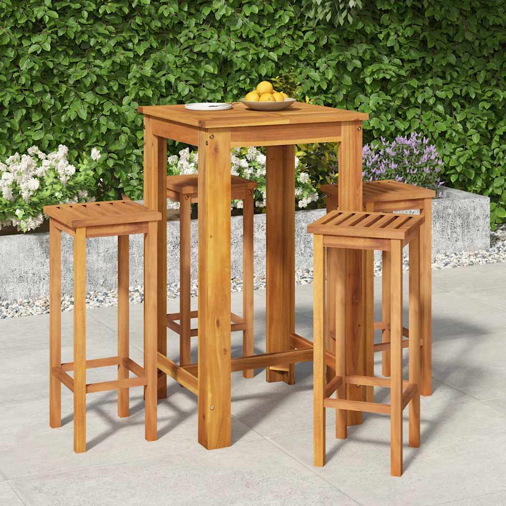 Garden Bar Set Brown Solid Acacia wood Durable Garden Bar Set