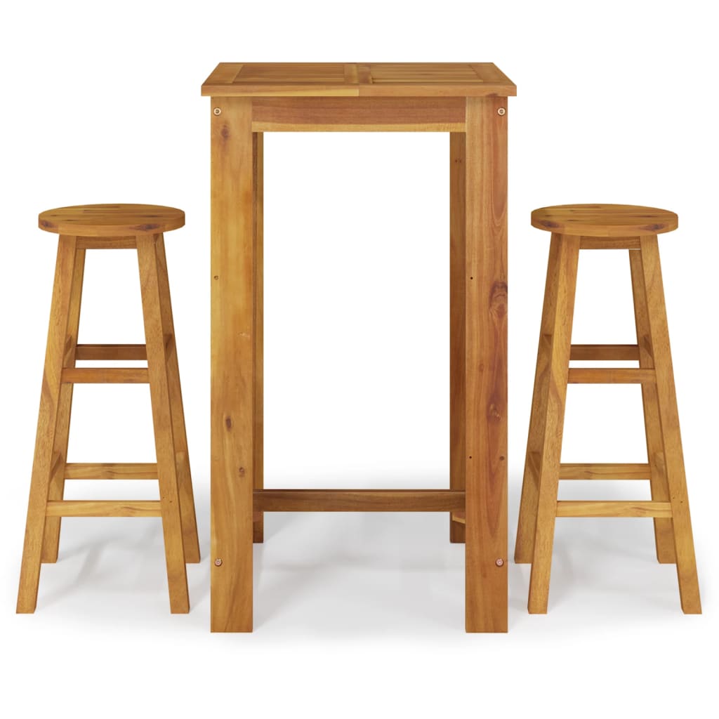 Garden Bar Set Natural Acacia Wood Solid Acacia Wood Compact
