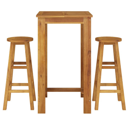 Garden Bar Set Natural Acacia Wood Solid Acacia Wood Compact