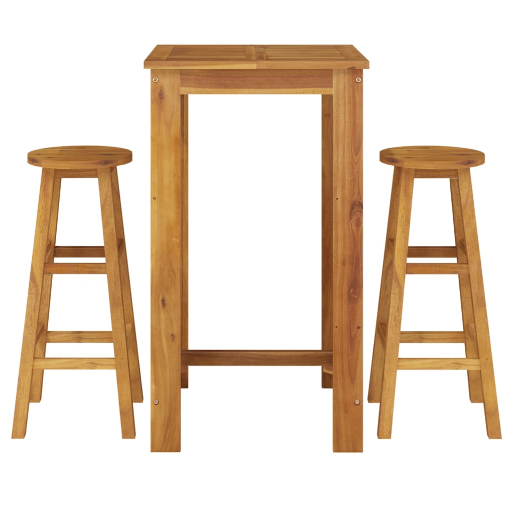 Garden Bar Set Natural Acacia Wood Solid Acacia Wood Compact
