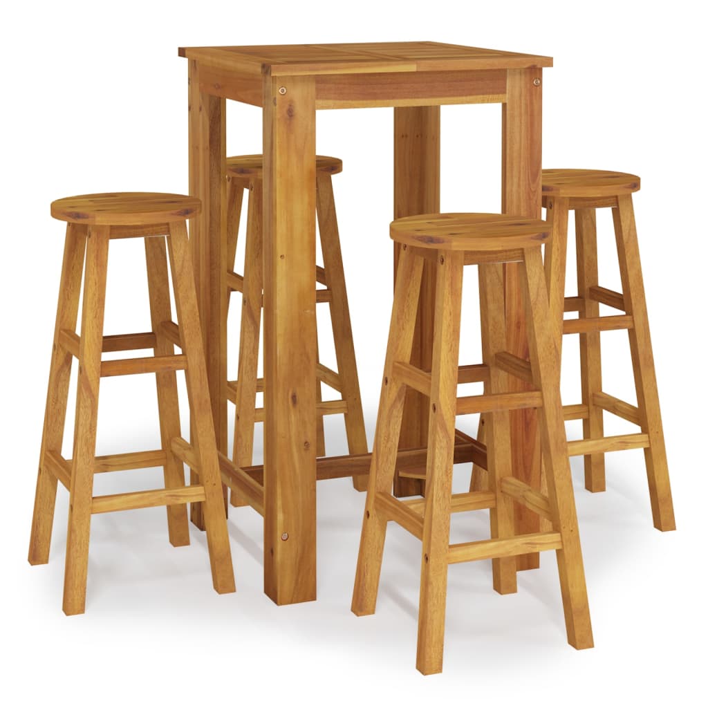 Garden Bar Set Natural wood Solid Acacia wood Durable