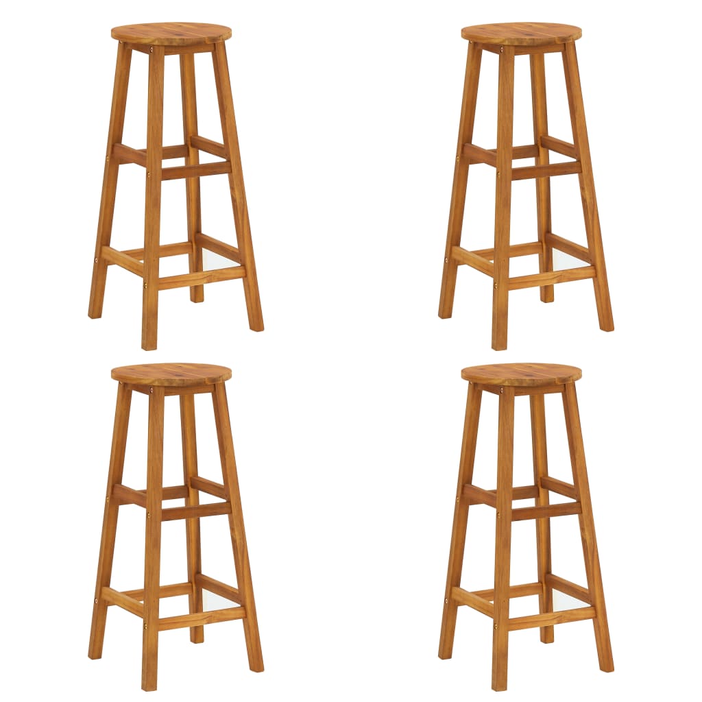 Garden Bar Set Natural Wood Solid Acacia Wood For 4 people