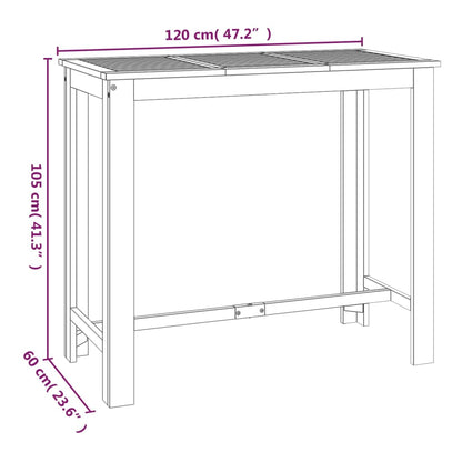 Garden Bar Set Natural Acacia Solid Acacia wood For 6 people