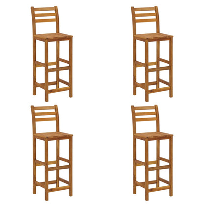 Garden Bar Set Natural Wood Solid Acacia Wood 5 Piece Set Tough