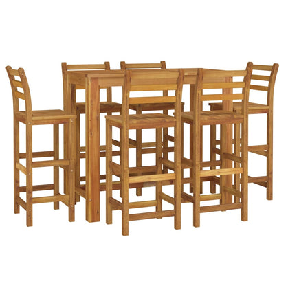 Garden Bar Set Natural Brown Solid Acacia Wood Medium Durable