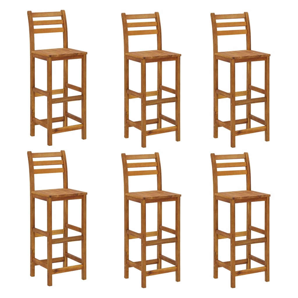 Garden Bar Set Natural Brown Solid Acacia Wood Medium Durable