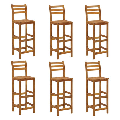 Garden Bar Set Natural Brown Solid Acacia Wood Medium Durable