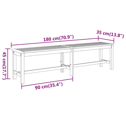 Garden Bench Brown Solid Acacia wood 70.9 in x 13.8 in x 17.7 in