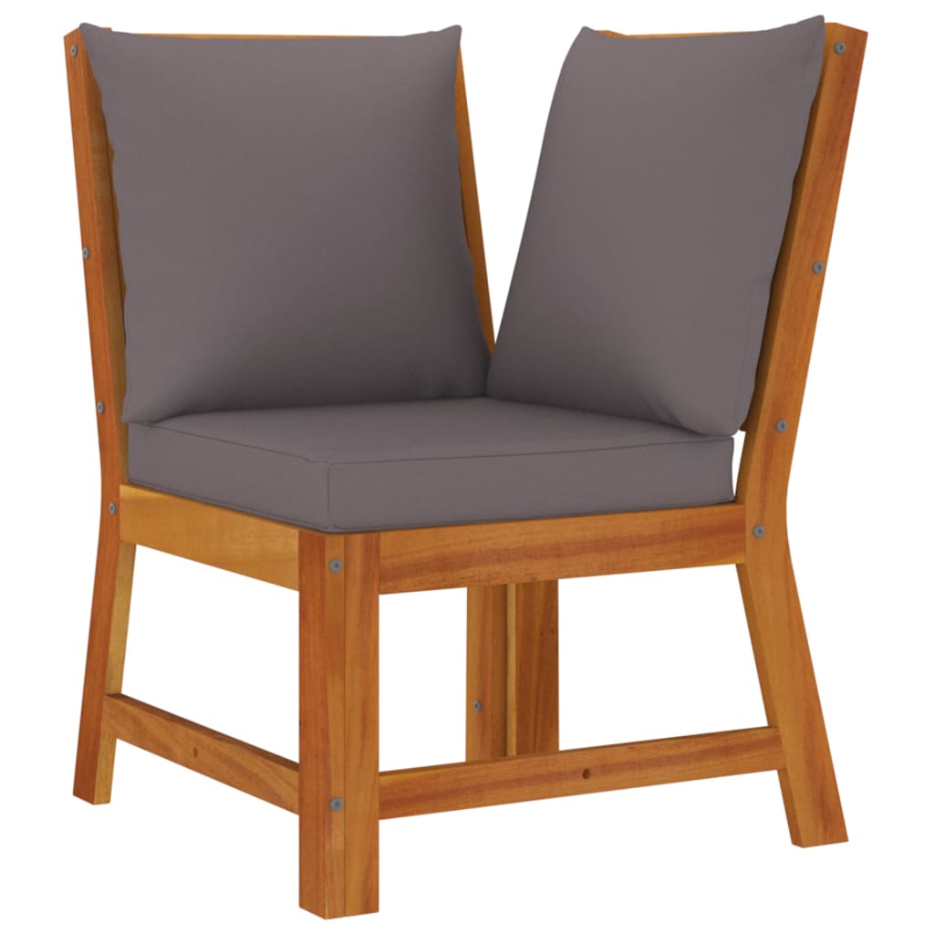 Patio Dining Set Natural wood & Dark Grey
