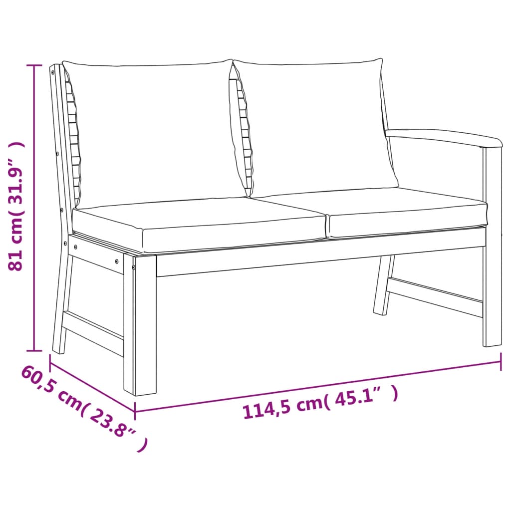 Patio Dining Set Natural wood & Dark Grey