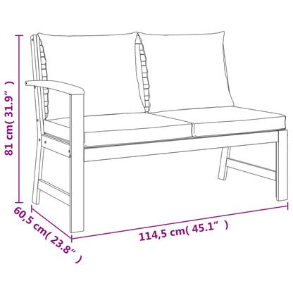 Garden Dining Set Cream white cushions, Natural wood