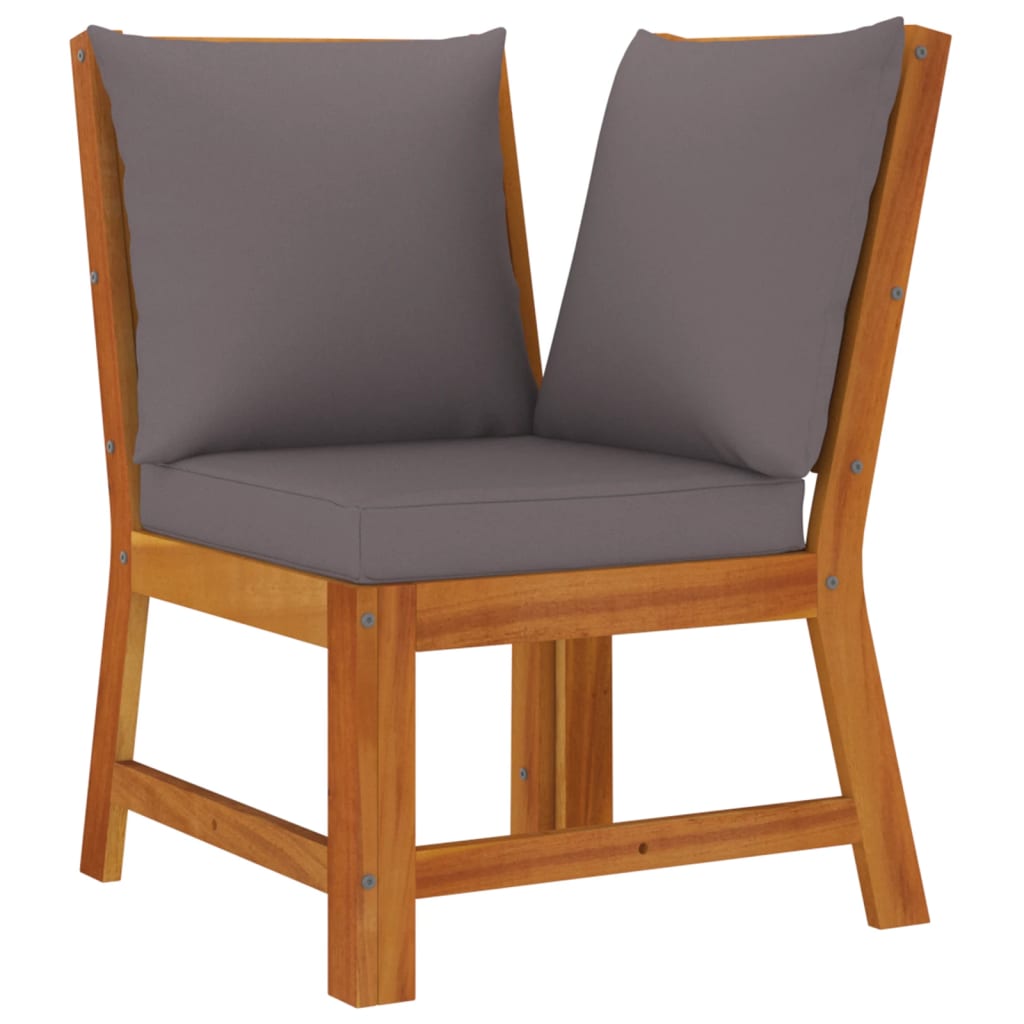 Patio Dining Set Natural Wood Solid Acacia wood 6 Piece Modular