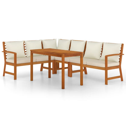 Patio Dining Set Natural Solid Acacia Wood Standard Modular