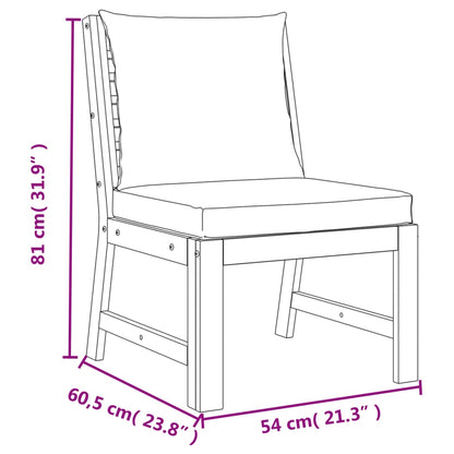 Patio Dining Set Natural Solid Acacia Wood Standard Modular