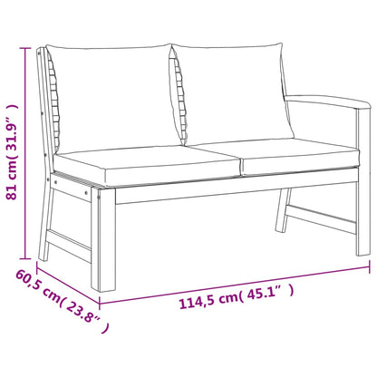 Patio Dining Set Natural Solid Acacia Wood Standard Modular