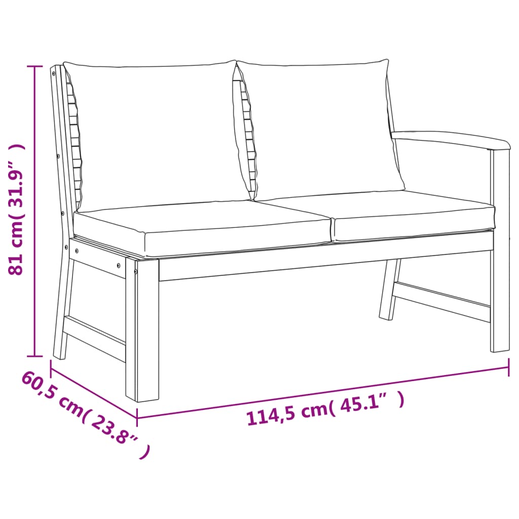 Patio Dining Set Natural Solid Acacia Wood Standard Modular