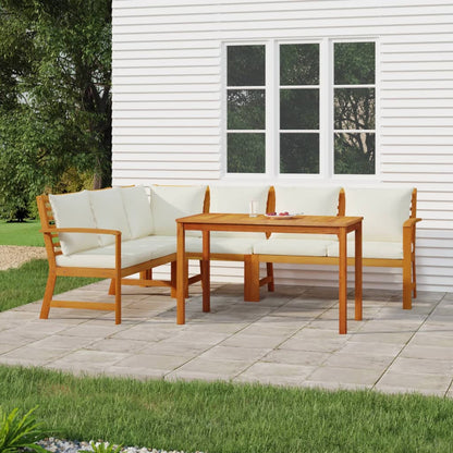 Patio Dining Set Natural Solid Acacia Wood Standard Modular
