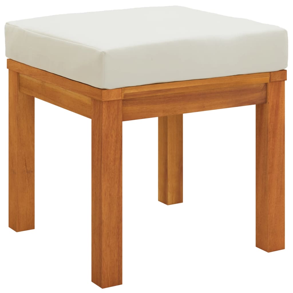 Garden Dining Set Natural wood, cream