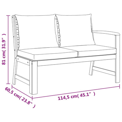 Garden Dining Set Natural wood, cream