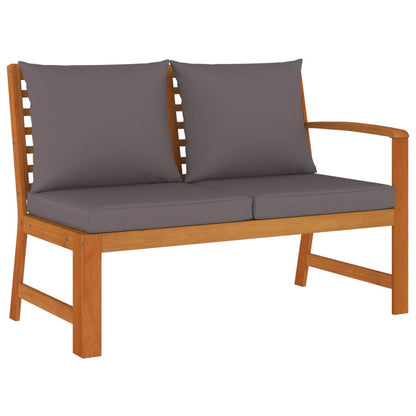 Patio Dining Set Dark grey, Natural wood