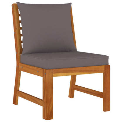 Patio Dining Set Dark grey, Natural wood