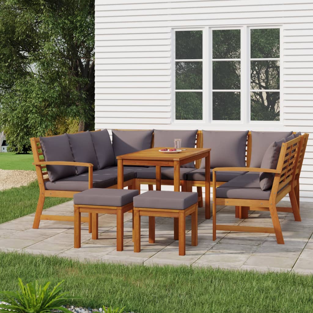 Patio Dining Set Solid Wood Acacia