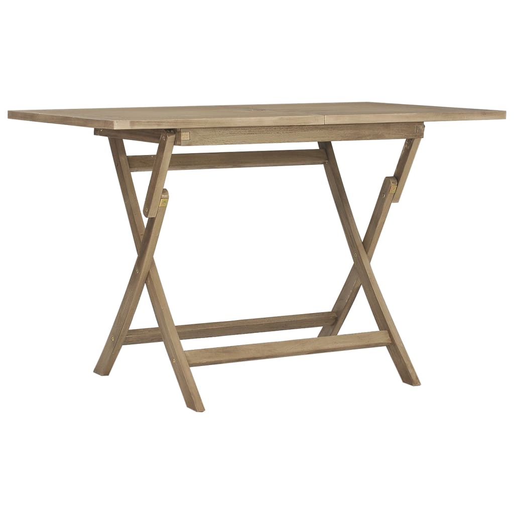 Garden Dining Set Grey Solid teak wood 5-piece set Foldable