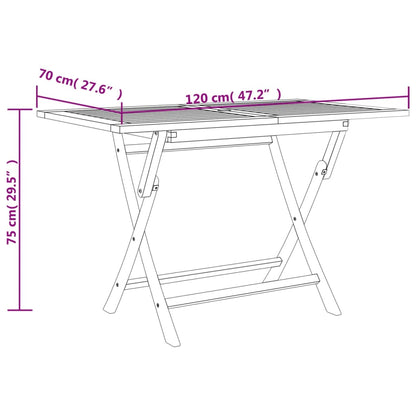 Garden Dining Set Grey Solid teak wood 5-piece set Foldable