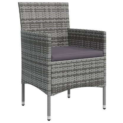 Garden Dining Set Grey Poly Rattan 7 Piece Durable
