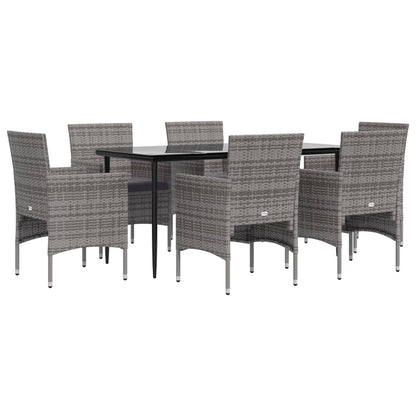 Garden Dining Set Gray and Black