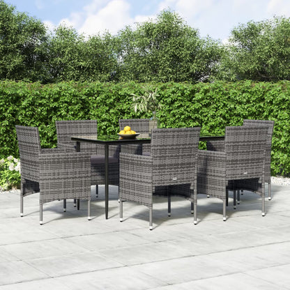 Garden Dining Set Gray and Black