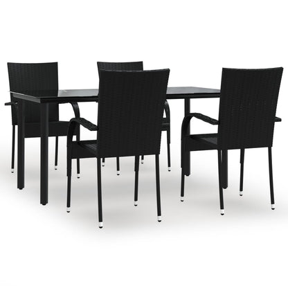 Garden Dining Set Black
