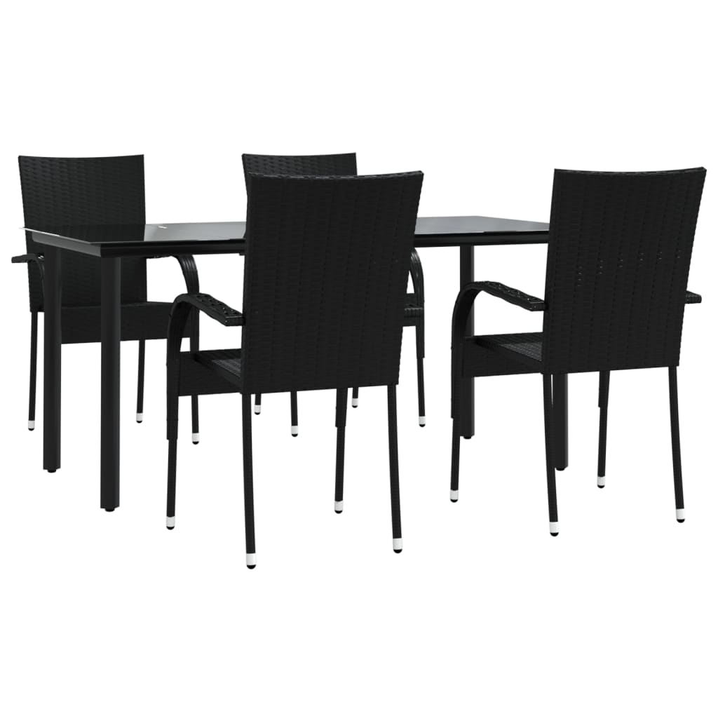 Garden Dining Set Black