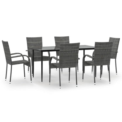 Garden Dining Set Grey, Black